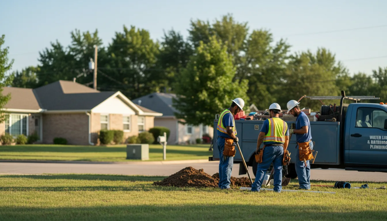 Residential water line and bathroom plumbing service in Fayette, IA
